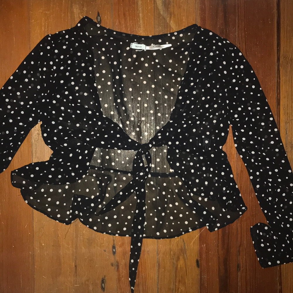 Chiffon tie front blouse